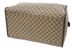 極美品 グッチ GUCCI GGキャンバス ブラウン 茶 シェリーライン ボストンバッグ トラベルバッグ 大容量 153240 中古 48725 
