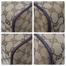 画像をギャラリービューアに読み込む, 極美品 グッチ GUCCI GGキャンバス ブラウン 茶 シェリーライン ボストンバッグ トラベルバッグ 大容量 153240 中古 48725 