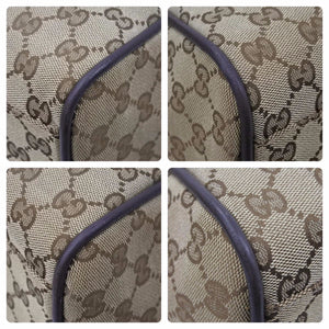 極美品 グッチ GUCCI GGキャンバス ブラウン 茶 シェリーライン ボストンバッグ トラベルバッグ 大容量 153240 中古 48725 