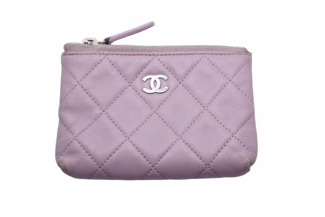 CHANEL シャネル コインケース カードケース コンパクト財布 小銭入れ パープル ココマーク 16788424 中古 48740