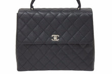 Load image into Gallery viewer, CHANEL シャネル ケリー型 ハンドバッグ トップハンドル 5番台 キャビアスキン ブラック シルバー金具 美品 中古 48753