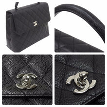 Load image into Gallery viewer, CHANEL シャネル ケリー型 ハンドバッグ トップハンドル 5番台 キャビアスキン ブラック シルバー金具 美品 中古 48753