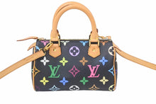 Load image into Gallery viewer, 新品同様 LOUIS VUITTON ルイヴィトン ミニスピーディ ハンドバッグ ブラック マルチカラー 村上隆 レザー M92644 48758