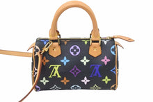 Load image into Gallery viewer, 新品同様 LOUIS VUITTON ルイヴィトン ミニスピーディ ハンドバッグ ブラック マルチカラー 村上隆 レザー M92644 48758