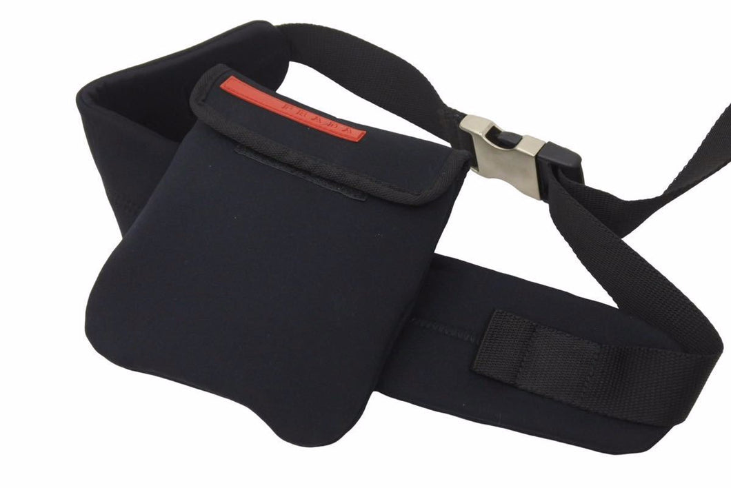 PRADA プラダ ウエストバッグ・ボディバッグ MV563 スポーツライン ブランドロゴ ブラック シルバー金具 美品 中古 48760