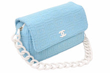 Load image into Gallery viewer, 極美品 激レア CHANEL シャネル パイル マトラッセ プラチェーン 水色 中古 48769