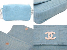 Load image into Gallery viewer, 極美品 激レア CHANEL シャネル パイル マトラッセ プラチェーン 水色 中古 48769