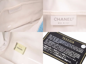 極美品 激レア CHANEL シャネル パイル マトラッセ プラチェーン 水色 中古 48769