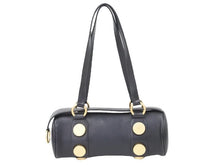 Load image into Gallery viewer, CHANEL シャネル ココマーク 筒型ショルダーバッグ ミニボストンバッグ ドラム型 6番台 ラムスキン ブラック ゴールド金具 美品