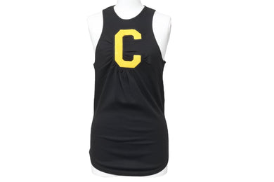Chloe クロエ タンクトップ トップス ワンポイントロゴ イニシャル 1AHT27-1A081 コットン ブラック イエロー 美品 中古 48823