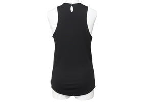 Chloe クロエ タンクトップ トップス ワンポイントロゴ イニシャル 1AHT27-1A081 コットン ブラック イエロー 美品 中古 48823