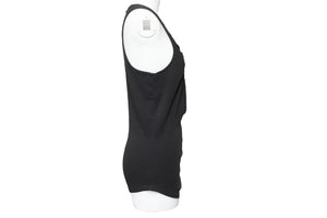 Chloe クロエ タンクトップ トップス ワンポイントロゴ イニシャル 1AHT27-1A081 コットン ブラック イエロー 美品 中古 48823