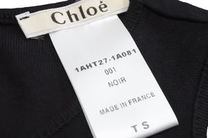 Chloe クロエ タンクトップ トップス ワンポイントロゴ イニシャル 1AHT27-1A081 コットン ブラック イエロー 美品 中古 48823