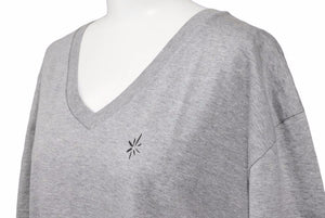 Christian Dior クリスチャンディオール 半袖Ｔシャツ トップス Vネック 8E3363820107 サイズXL グレー レディース 美品 中古 48825