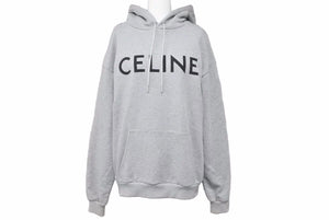 CELINE セリーヌ ルーズスウェットパーカー 21SS クラシックロゴ エディスリマン 2Y321670Q コットン グレー XS 美品 中古 48835