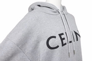 CELINE セリーヌ ルーズスウェットパーカー 21SS クラシックロゴ エディスリマン 2Y321670Q コットン グレー XS 美品 中古 48835