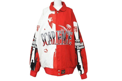 JH DESIGN ジェイエイチデザイン SCARFACE スカーフェイス ヴィンテージ ブルゾンジャケット ホワイト レッド 2XL 美品 中古 48842