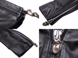 クロムハーツ JJ DEAN JJディーン ローリングストーンズ ダガージップライダースレザージャケット S 美品 中古 48850