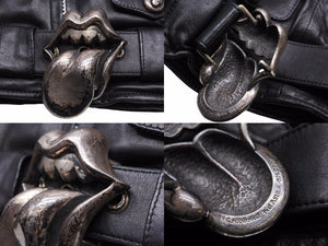 クロムハーツ JJ DEAN JJディーン ローリングストーンズ ダガージップライダースレザージャケット S 美品 中古 48850