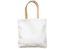 Load image into Gallery viewer, LOUISVUITTON ルイヴィトン フォンダシオン 美術館限定 トートバッグ LV-FDT-BE コットン ホワイト ブラウン 美品 中古 48865