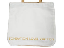 Load image into Gallery viewer, LOUISVUITTON ルイヴィトン フォンダシオン 美術館限定 トートバッグ LV-FDT-BE コットン ホワイト ブラウン 美品 中古 48865