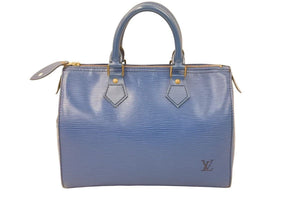 LOUIS VUITTON ルイヴィトン M43015 スピーディ25 ハンドバッグ カバン エピ トレドブルー レザー 中古 48881