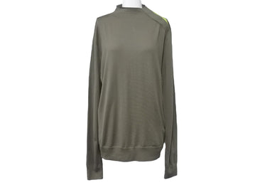 極美品 HERMES エルメス 長袖Ｔシャツ カーキ グリーン トップス セミタートル コットン サイズXS 中古 48886