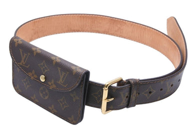 LOUIS VUITTON ルイヴィトン ベルト サンチュールポシェット ウエストポーチ M6933U モノグラム ブラウン 100/40 美品 中古 48888