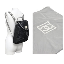 Load image into Gallery viewer, CHANEL シャネル リュック スポーツライン ココマーク ロゴ メッシュ 10番台 P7243 ナイロン ブラック 美品 中古 48894
