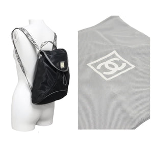 CHANEL シャネル リュック スポーツライン ココマーク ロゴ メッシュ 10番台 P7243 ナイロン ブラック 美品 中古 48894