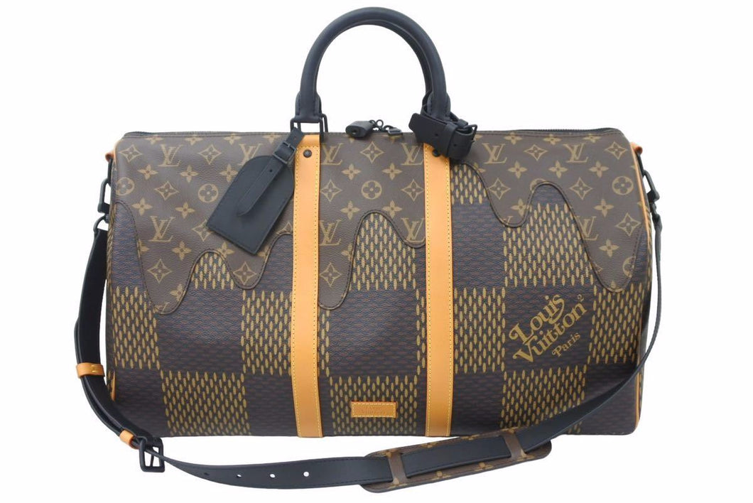 新品同様 初期 LOUIS VUITTON×NIGO ルイヴィトン×ニゴー ボストンバッグ キーポルバンドリエール50 N40360 中古 48952