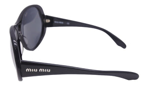 MIUMIU ミュウミュウ サングラス ティアドロップ 1AB-1A1 SMU16H プラスチック ブラック シルバー金具 美品 中古 48963