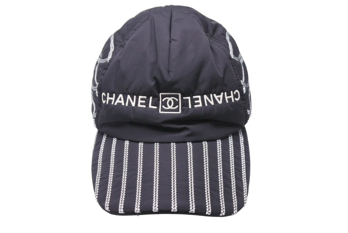 本日のみ値下げ。美品　シャネル　帽子　ネイビー　ヴィンテージ　女優帽 CHANEL - 値下げ！新品未使用 シャネル キャップ CCマーク