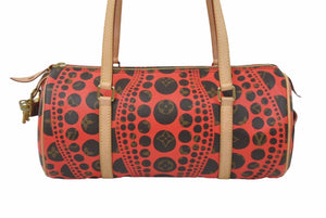 極美品 ルイ ヴィトン LOUIS VUITTON モノグラム パンプキンドット パピヨン ショルダー バッグ 赤 草間彌生 M40689 中古 48973
