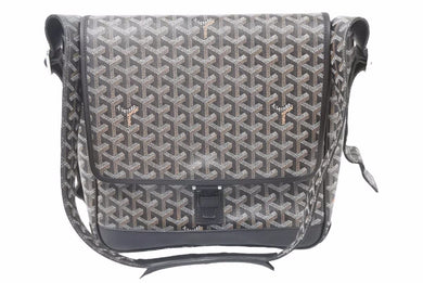 GOYARD GRAND BLEU MM ゴヤール グランブルーMM ショルダーバッグ イニシャル入り ブラック 美品 中古 48974