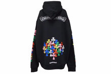 Load image into Gallery viewer, 極美品 CHROMEHEARTS クロムハーツ マルチカラー セメタリークロス スウェット パーカー ブラック サイズL 中古 48992