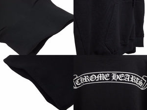 極美品 CHROMEHEARTS クロムハーツ マルチカラー セメタリークロス スウェット パーカー ブラック サイズL 中古 48992