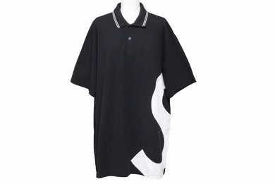 Supreme シュプリーム 半袖ポロシャツ トップス Sロゴ 19SS コットン ブラック ホワイト サイズL 美品 中古 48993 