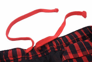 Supreme シュプリーム 18AW ナイロン チェック トラック パンツ レッド ブラック ボトムス サイズM 中古 48996