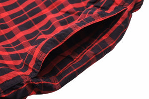 Supreme シュプリーム 18AW ナイロン チェック トラック パンツ レッド ブラック ボトムス サイズM 中古 48996