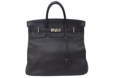 HERMES エルメス オータクロア 40 ブラック トゴ シルバー金具 □H 美品 中古 48999