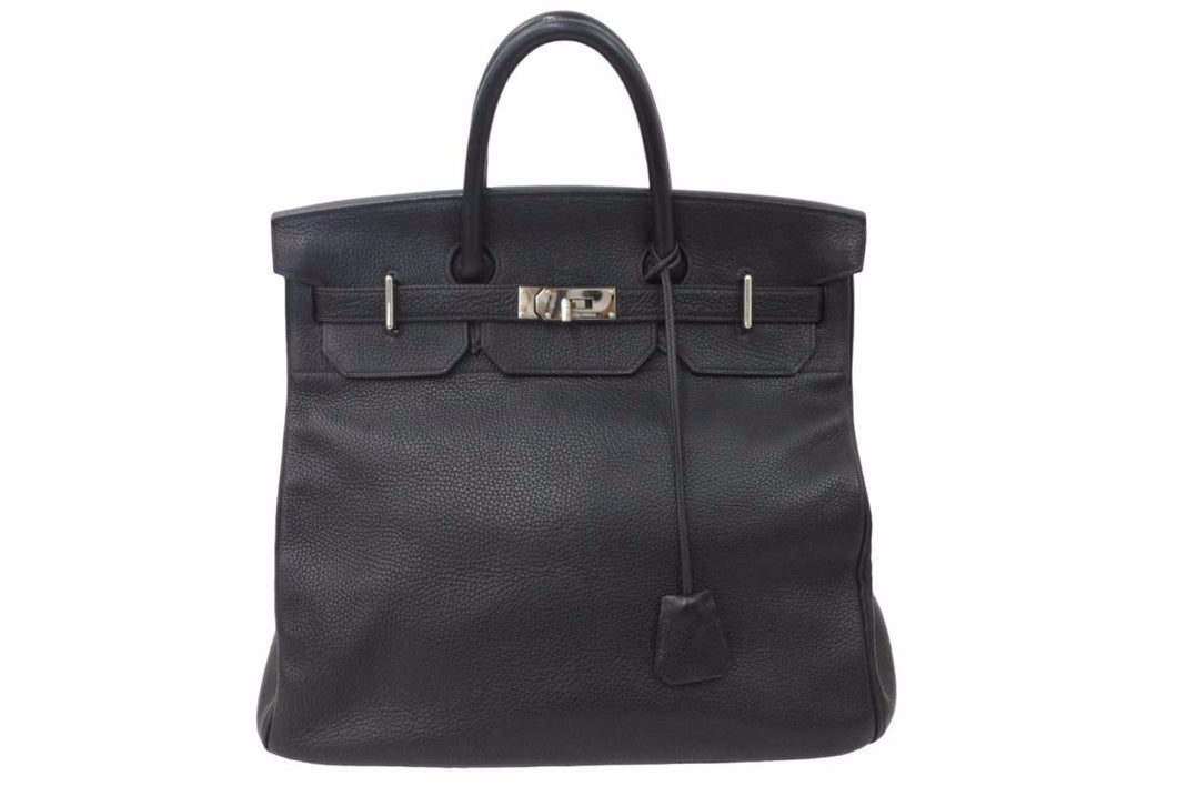 HERMES エルメス オータクロア 40 ブラック トゴ シルバー金具 □H 美品 中古 48999