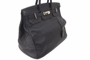 HERMES エルメス オータクロア 40 ブラック トゴ シルバー金具 □H 美品 中古 48999