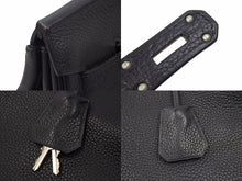 Load image into Gallery viewer, HERMES エルメス オータクロア 40 ブラック トゴ シルバー金具 □H 美品 中古 48999