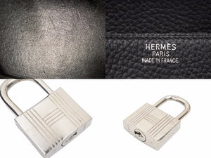HERMES エルメス オータクロア 40 ブラック トゴ シルバー金具 □H 美品 中古 48999