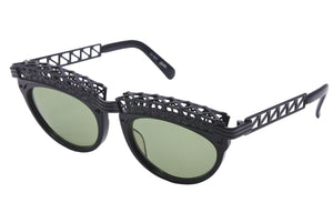 新品未使用 JeanPaurGAULTIER ジャンポールゴルチェ サングラス メガネ エッフェル塔モチーフ 56-0271 メタル ブラック グリーン 49009