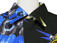 Load image into Gallery viewer, 極美品 PRADA プラダ Poplin Dahlia Bowling Shirt ポプリンダリアボーリングシャツ 2019AW ブラック ブルー コットン S 中古 49014