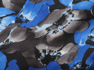 極美品 PRADA プラダ Poplin Dahlia Bowling Shirt ポプリンダリアボーリングシャツ 2019AW ブラック ブルー コットン S 中古 49014