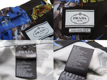 Load image into Gallery viewer, 極美品 PRADA プラダ Poplin Dahlia Bowling Shirt ポプリンダリアボーリングシャツ 2019AW ブラック ブルー コットン S 中古 49014