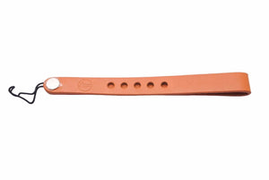 Laica レイカ ストラップ ブランドロゴ レザー 穴５つ オレンジ シルバー金具 ユニセックス 美品 中古 49047